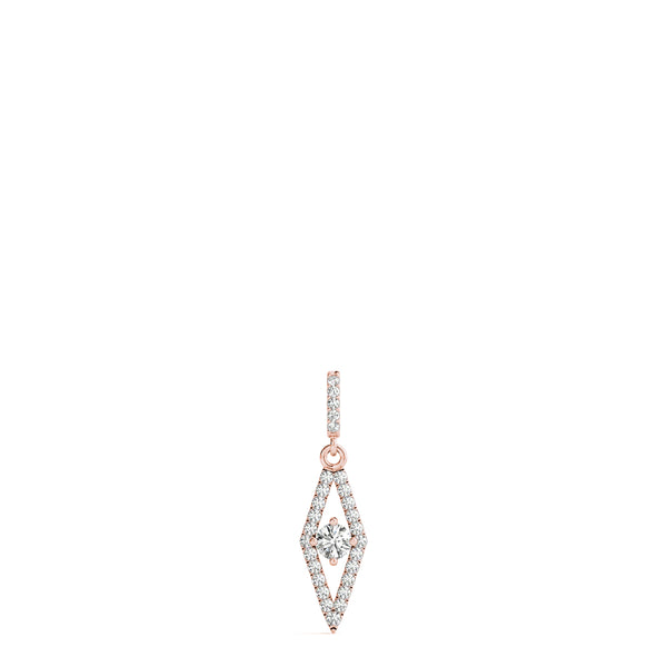 Rose gold Round Cut Diamond Pavé Marquise Pendant