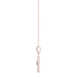 Rose gold Round Cut Diamond Pavé Marquise Pendant 2