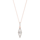 Rose gold Round Cut Diamond Pavé Marquise Pendant