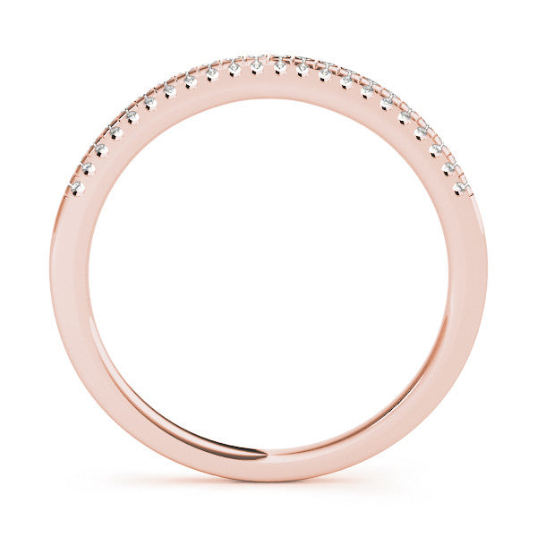 Rose gold Round Cut Diamond Pavé Set Eternity Band 1