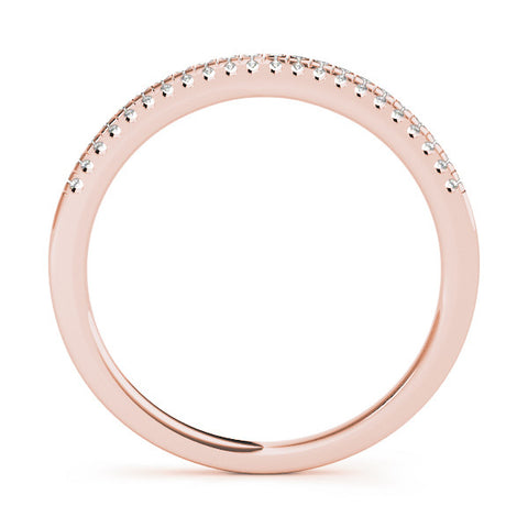 Rose gold Round Cut Diamond Pavé Set Eternity Band 1