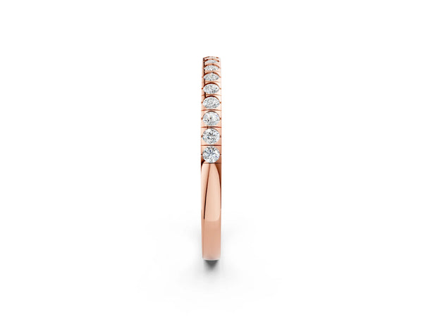 Rose gold Round Cut Diamond Pavé Set Eternity Band