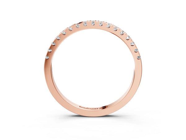 Rose gold Round Cut Diamond Pavé Set Eternity Band