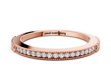 Rose gold Round Cut Diamond Pavé Set Milgrain Edge Eternity Band_21