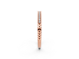 Rose gold Round Cut Diamond Pavé Set Milgrain Edge Eternity Band_23