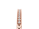 Rose gold Round Cut Diamond Pavé Set Milgrain Edge Eternity Band_26