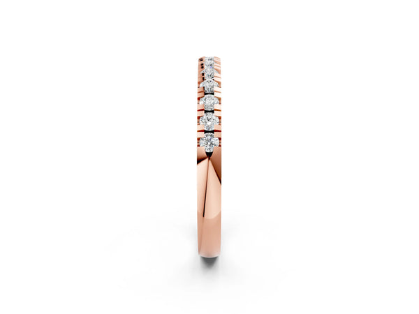 Rose gold Round Cut Diamond Pavé Set Thin Band