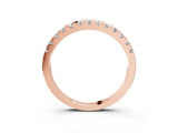 Rose gold Round Cut Diamond Pavé Set Thin Band_29