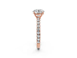 Rose gold Round Cut Diamond Pavé Solitaire Engagement Ring with Four-Prong Setting_93
