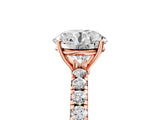 Rose gold Round Cut Diamond Pavé Solitaire Engagement Ring with Four-Prong Setting_96