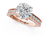 Rose gold Round Cut Diamond Pave Band with Four-Prong Setting_39