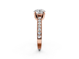Rose gold Round Cut Diamond Pave Band with Four-Prong Setting_40