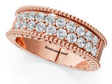 Rose gold Round Cut Diamond Pave Eternity Band with Bead Prong Setting_22