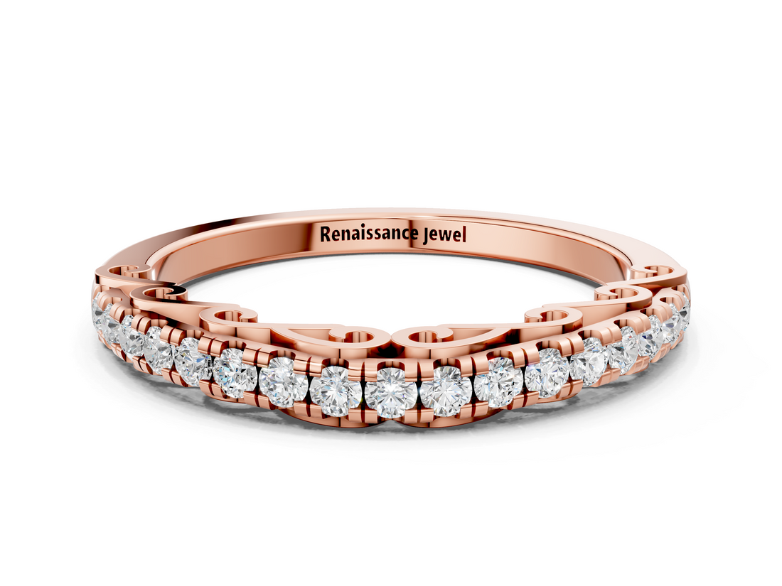 Rose gold Round Cut Diamond Prong Set Eternity Band_4