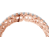 Rose gold Round Cut Diamond Prong Set Eternity Band_8