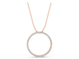 Rose gold Round Cut Diamond Prong Set Eternity Pendant_7