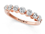 Rose gold Round Cut Diamond Prong Set Half Eternity Band_3