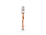 Rose gold Round Cut Diamond Prong Set Half Eternity Band_4