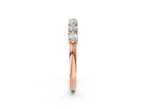 Rose gold Round Cut Diamond Prong Set Half Eternity Band