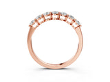Rose gold Round Cut Diamond Prong Set Half Eternity Band_5