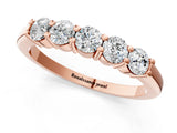 Rose gold Round Cut Diamond Prong Set Half-Eternity Band_5