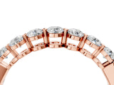 Rose gold Round Cut Diamond Prong Set Half Eternity Band_6
