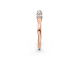 Rose gold Round Cut Diamond Prong Set Half-Eternity Band_6