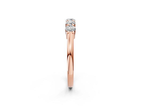 Rose gold Round Cut Diamond Prong Set Half-Eternity Band