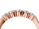 Rose gold Round Cut Diamond Prong Set Half-Eternity Band_8