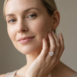 Rose gold Round Cut Diamond Ring with Marquise Side Stones and Prong Setting_14