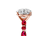 Rose gold Round Cut Diamond Ring with Marquise and Round with Ruby side stone Side Stones and Four-Prong Setting_41