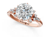 Rose gold Round Cut Diamond Ring with Side Stones and Four-Prong Setting_82
