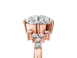 Rose gold Round Cut Diamond Ring with Side Stones and Four-Prong Setting_86