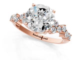 Rose gold Round Cut Diamond Scattered Round Accent Ring with Prong Setting_13