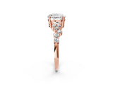 Rose gold Round Cut Diamond Scattered Round Accent Ring with Prong Setting_14