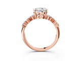 Rose gold Round Cut Diamond Scattered Round Accent Ring with Prong Setting_15