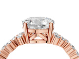 Rose gold Round Cut Diamond Scattered Round Accent Ring with Prong Setting_16