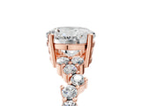 Rose gold Round Cut Diamond Scattered Round Accent Ring with Prong Setting_17