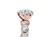 Rose gold Round Cut Diamond Side Stone Engagement Ring with Four-Prong Setting_29