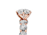 Rose gold Round Cut Diamond Side Stone Engagement Ring with Four-Prong Setting_41