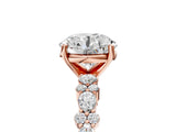 Rose gold Round Cut Diamond Side Stone Solitaire Ring with Round with Moissanite side stone and Four-Prong Setting_5