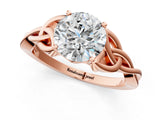Rose gold Round Cut Diamond Solitaire Celtic Knot Ring with Four-Prong Setting_95