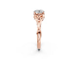 Rose gold Round Cut Diamond Solitaire Celtic Knot Ring with Four-Prong Setting_96