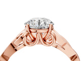 Rose gold Round Cut Diamond Solitaire Celtic Knot Ring with Four-Prong Setting_98