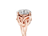 Rose gold Round Cut Diamond Solitaire Celtic Knot Ring with Four-Prong Setting_99