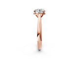 Rose gold Round Cut Diamond Solitaire Engagement Ring with Cathedral Setting and Four-Prong Mount_254