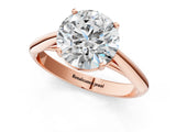 Rose gold Round Cut Diamond Solitaire Engagement Ring with Cathedral Setting and Four-Prong Mount_48