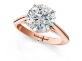 Rose gold Round Cut Diamond Solitaire Engagement Ring with Cathedral Setting and Four-Prong Mount_96