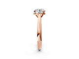 Rose gold Round Cut Diamond Solitaire Engagement Ring with Cathedral Setting and Four-Prong Mount_97