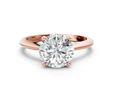Rose gold Round Cut Diamond Solitaire Engagement Ring with Classic Band and Four-Prong Setting_146